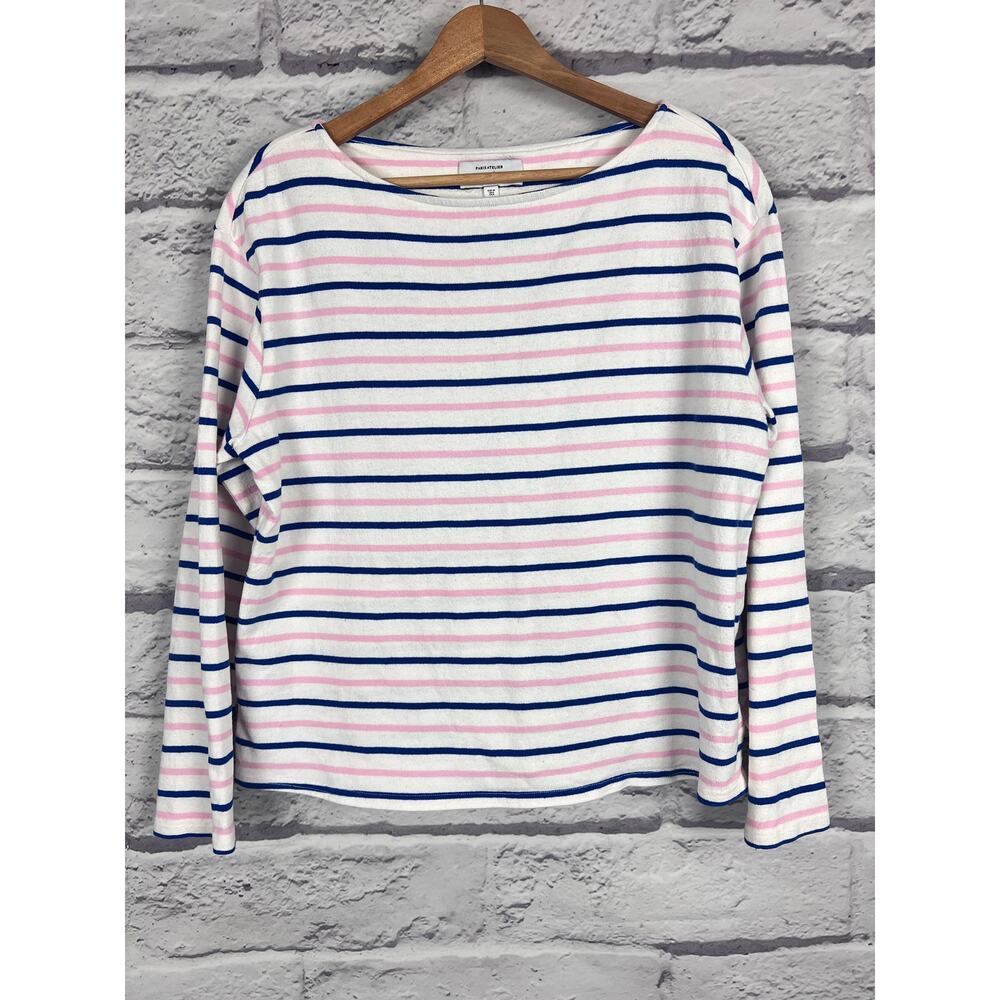 &‎ Other Stories Women's 8 Nautical Coastal Minimalist Striped Long Sleeve Tee - Picture 3 of 11